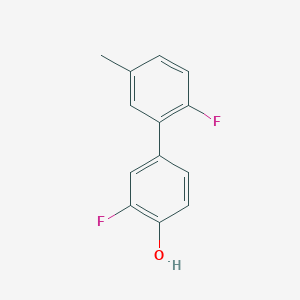 molecular formula C13H10F2O B6373239 2-Fluoro-4-(2-fluoro-5-methylphenyl)phenol, 95% CAS No. 1261995-09-8