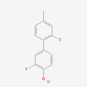 molecular formula C13H10F2O B6373243 2-Fluoro-4-(2-fluoro-4-methylphenyl)phenol, 95% CAS No. 1261918-03-9