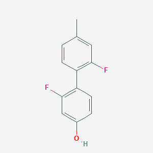 molecular formula C13H10F2O B6373247 3-Fluoro-4-(2-fluoro-4-methylphenyl)phenol, 95% CAS No. 1261995-00-9