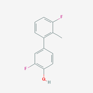 molecular formula C13H10F2O B6373256 2-Fluoro-4-(3-fluoro-2-methylphenyl)phenol, 95% CAS No. 1261950-25-7