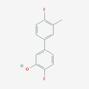 molecular formula C13H10F2O B6373258 2-Fluoro-5-(4-fluoro-3-methylphenyl)phenol, 95% CAS No. 1261979-12-7