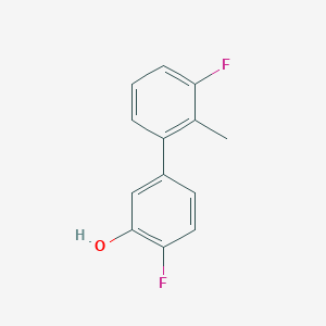 molecular formula C13H10F2O B6373272 2-Fluoro-5-(3-fluoro-2-methylphenyl)phenol, 95% CAS No. 1261893-63-3