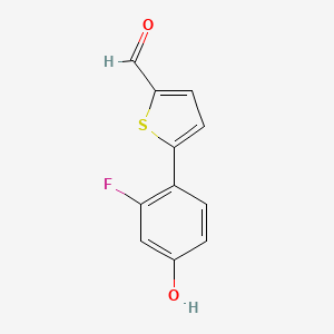 molecular formula C11H7FO2S B6373382 4-(5-Formylthiophen-2-yl)-3-fluorophenol, 95% CAS No. 1261944-55-1