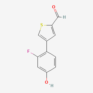molecular formula C11H7FO2S B6373399 4-(2-Formylthiophen-4-yl)-3-fluorophenol, 95% CAS No. 1261918-07-3