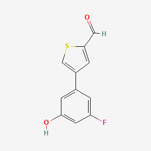 molecular formula C11H7FO2S B6373431 5-(2-Formylthiophen-4-yl)-3-fluorophenol, 95% CAS No. 1261918-08-4