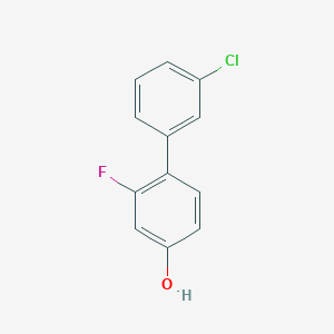 molecular formula C12H8ClFO B6373437 4-(3-Chlorophenyl)-3-fluorophenol, 95% CAS No. 634192-30-6