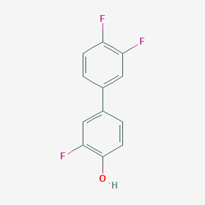 molecular formula C12H7F3O B6373479 4-(3,4-Difluorophenyl)-2-fluorophenol, 95% CAS No. 1261897-29-3