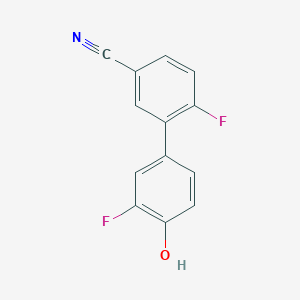 molecular formula C13H7F2NO B6373568 4-(5-Cyano-2-fluorophenyl)-2-fluorophenol, 95% CAS No. 1261988-34-4