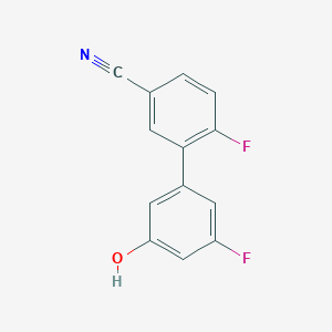 molecular formula C13H7F2NO B6373595 5-(5-Cyano-2-fluorophenyl)-3-fluorophenol, 95% CAS No. 1261964-79-7