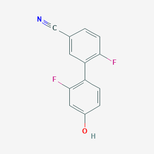 molecular formula C13H7F2NO B6373603 4-(5-Cyano-2-fluorophenyl)-3-fluorophenol, 95% CAS No. 1261945-03-2