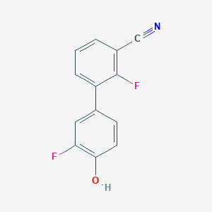 molecular formula C13H7F2NO B6373617 4-(3-Cyano-2-fluorophenyl)-2-fluorophenol, 95% CAS No. 1261979-25-2