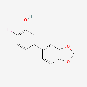 molecular formula C13H9FO3 B6373643 2-Fluoro-5-(3,4-methylenedioxyphenyl)phenol, 95% CAS No. 1262001-27-3