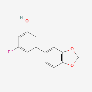 molecular formula C13H9FO3 B6373653 3-Fluoro-5-(3,4-methylenedioxyphenyl)phenol, 95% CAS No. 1261923-44-7