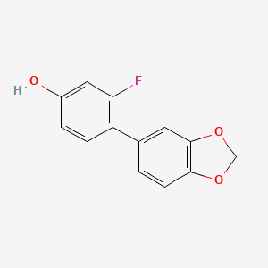 molecular formula C13H9FO3 B6373668 3-Fluoro-4-(3,4-methylenedioxyphenyl)phenol, 95% CAS No. 1261888-60-1