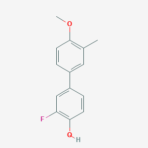 molecular formula C14H13FO2 B6373680 2-Fluoro-4-(4-methoxy-3-methylphenyl)phenol, 95% CAS No. 1261997-95-8