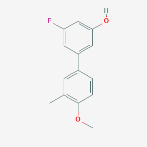 molecular formula C14H13FO2 B6373698 3-Fluoro-5-(4-methoxy-3-methylphenyl)phenol, 95% CAS No. 1261965-03-0