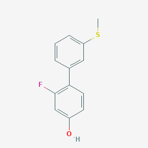 molecular formula C13H11FOS B6373739 3-Fluoro-4-(3-methylthiophenyl)phenol, 95% CAS No. 1261918-18-6