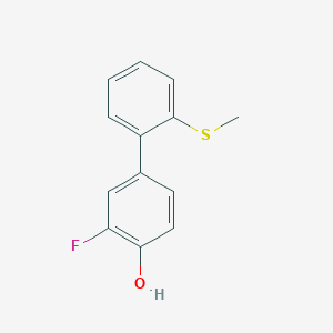 molecular formula C13H11FOS B6373747 2-Fluoro-4-(2-methylthiophenyl)phenol, 95% CAS No. 1261918-15-3