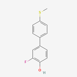 molecular formula C13H11FOS B6373753 2-Fluoro-4-(4-methylthiophenyl)phenol, 95% CAS No. 1262001-43-3