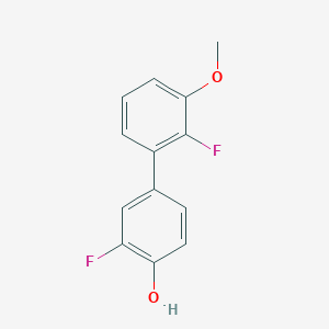 molecular formula C13H10F2O2 B6373780 2-Fluoro-4-(2-fluoro-3-methoxyphenyl)phenol, 95% CAS No. 1261961-46-9