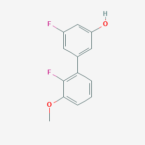 molecular formula C13H10F2O2 B6373788 3-Fluoro-5-(2-fluoro-3-methoxyphenyl)phenol, 95% CAS No. 1261890-67-8