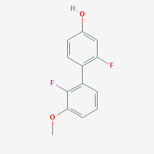 molecular formula C13H10F2O2 B6373826 3-Fluoro-4-(2-fluoro-3-methoxyphenyl)phenol, 95% CAS No. 1261918-21-1