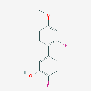 molecular formula C13H10F2O2 B6373838 2-Fluoro-5-(2-fluoro-4-methoxyphenyl)phenol, 95% CAS No. 1261961-68-5
