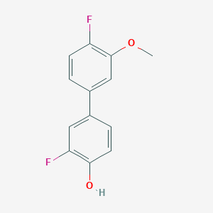 molecular formula C13H10F2O2 B6373860 2-Fluoro-4-(4-fluoro-3-methoxyphenyl)phenol, 95% CAS No. 1261935-92-5