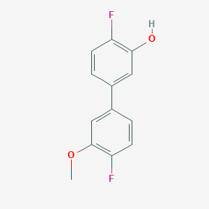 molecular formula C13H10F2O2 B6373867 2-Fluoro-5-(4-fluoro-3-methoxyphenyl)phenol, 95% CAS No. 1261897-59-9