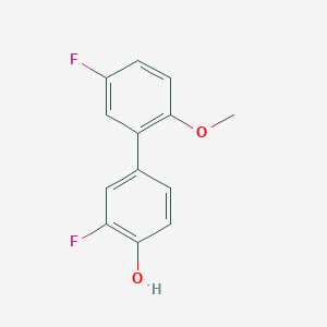 molecular formula C13H10F2O2 B6373881 2-Fluoro-4-(5-fluoro-2-methoxyphenyl)phenol, 95% CAS No. 1261893-78-0