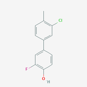 molecular formula C13H10ClFO B6373976 4-(3-Chloro-4-methylphenyl)-2-fluorophenol, 95% CAS No. 1261961-79-8