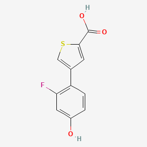 molecular formula C11H7FO3S B6374032 4-(2-Carboxythiophene-4-yl)-3-fluorophenol, 95% CAS No. 1261945-69-0