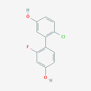 molecular formula C12H8ClFO2 B6374036 4-(2-Chloro-5-hydroxyphenyl)-3-fluorophenol, 95% CAS No. 1261993-19-4