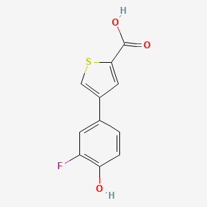 molecular formula C11H7FO3S B6374041 4-(2-Carboxythiophene-4-yl)-2-fluorophenol, 95% CAS No. 1262002-65-2