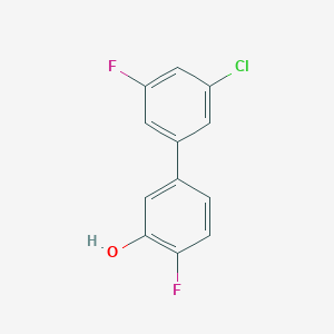 molecular formula C12H7ClF2O B6374054 5-(3-Chloro-5-fluorophenyl)-2-fluorophenol, 95% CAS No. 1261936-17-7