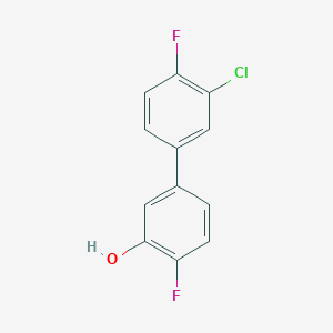 molecular formula C12H7ClF2O B6374066 5-(3-Chloro-4-fluorophenyl)-2-fluorophenol, 95% CAS No. 1261988-67-3
