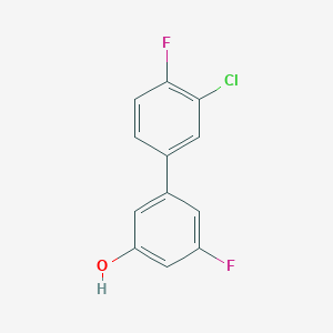 molecular formula C12H7ClF2O B6374076 5-(3-Chloro-4-fluorophenyl)-3-fluorophenol, 95% CAS No. 1261918-32-4
