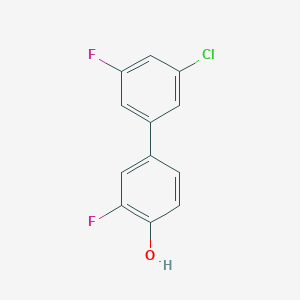 molecular formula C12H7ClF2O B6374082 4-(3-Chloro-5-fluorophenyl)-2-fluorophenol, 95% CAS No. 1261961-94-7