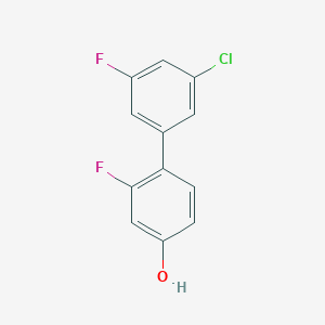molecular formula C12H7ClF2O B6374089 4-(3-Chloro-5-fluorophenyl)-3-fluorophenol, 95% CAS No. 1261993-33-2