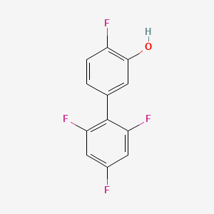molecular formula C12H6F4O B6374095 2-Fluoro-5-(2,4,6-trifluorophenyl)phenol, 95% CAS No. 1261965-33-6