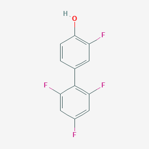 molecular formula C12H6F4O B6374100 2-Fluoro-4-(2,4,6-trifluorophenyl)phenol, 95% CAS No. 1261918-33-5