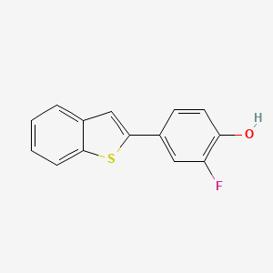 molecular formula C14H9FOS B6374103 4-[Benzo(b)thiophen-2-yl]-2-fluorophenol, 95% CAS No. 1261962-02-0