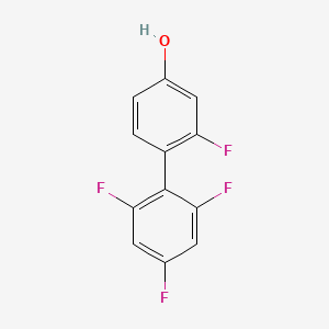 molecular formula C12H6F4O B6374112 3-Fluoro-4-(2,4,6-trifluorophenyl)phenol, 95% CAS No. 1261893-92-8