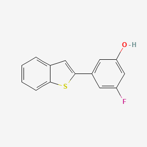 molecular formula C14H9FOS B6374116 5-[Benzo(b)thiophen-2-yl]-3-fluorophenol, 95% CAS No. 1261988-88-8