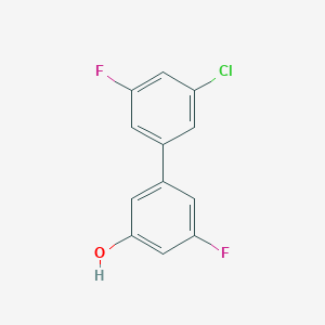 molecular formula C12H7ClF2O B6374152 5-(3-Chloro-5-fluorophenyl)-3-fluorophenol, 95% CAS No. 1261893-85-9