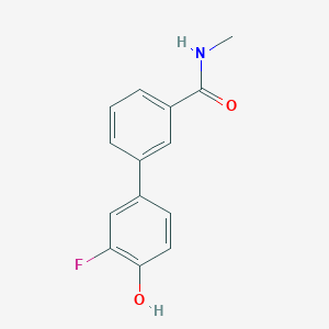 molecular formula C14H12FNO2 B6374166 2-Fluoro-4-[3-(N-methylaminocarbonyl)phenyl]phenol, 95% CAS No. 1261979-94-5