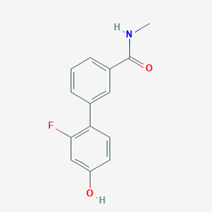 molecular formula C14H12FNO2 B6374189 3-Fluoro-4-[3-(N-methylaminocarbonyl)phenyl]phenol, 95% CAS No. 1261993-46-7