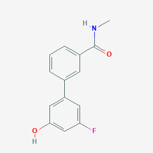 molecular formula C14H12FNO2 B6374196 3-Fluoro-5-[3-(N-methylaminocarbonyl)phenyl]phenol, 95% CAS No. 1261979-98-9