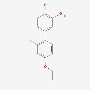 molecular formula C15H15FO2 B6374225 5-(4-Ethoxy-2-methylphenyl)-2-fluorophenol, 95% CAS No. 1261893-96-2