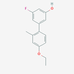 molecular formula C15H15FO2 B6374246 5-(4-Ethoxy-2-methylphenyl)-3-fluorophenol, 95% CAS No. 1261888-70-3